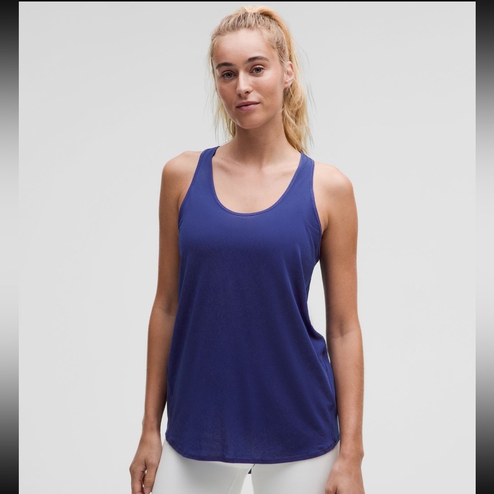Lululemon Essential Pleated Tank Top Blue Larkspur Size 10